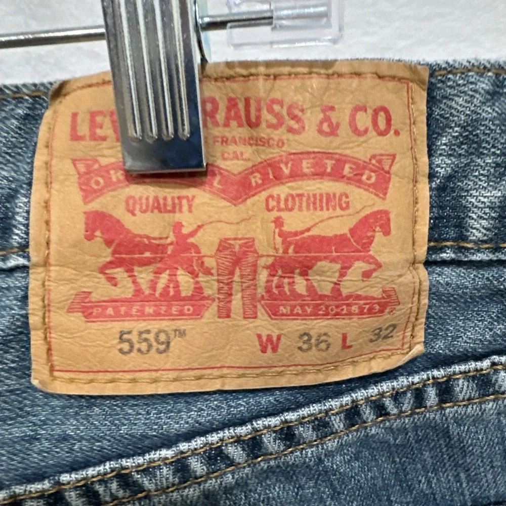 Levi's 559 Relaxed Straight Fit Rugged‎ Blue Denim Jeans Mens Sz 36 x 32